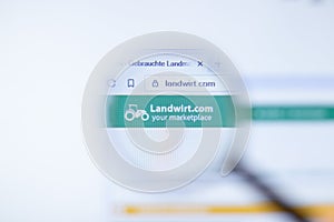 New York, USA - 29 September 2020: Landwirt landwirt.com company website with logo close up, Illustrative Editorial