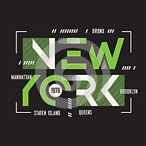 New York vector t-shirt and apparel geometric design, typography