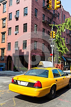 New York West Village in Manhattan yellow cab