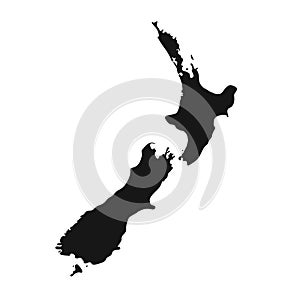 New zealand black isolated map backkground. Aotearoa kart.