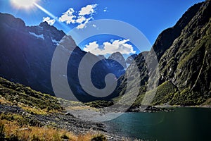 New Zealand, breathtaking view of Marian Lake.