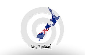 New Zealand country flag inside map contour design icon logo