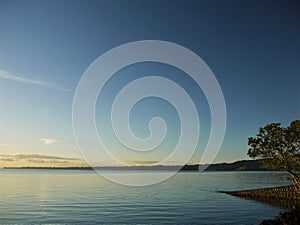 New Zealand: early morning Auckland harbour view Huia