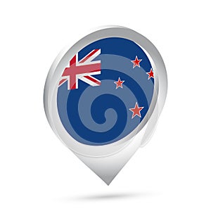 New Zealand flag 3d pin icon