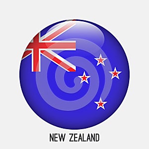 New Zealand flag in circle shape.