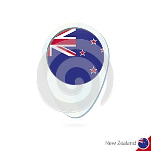 New Zealand flag location map pin icon on white background