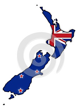 New Zealand Flag In Map