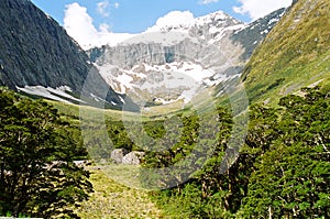 New Zealand glacial valley photo