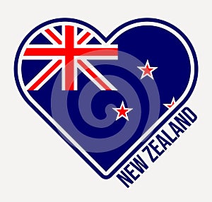 New Zealand heart flag badge.