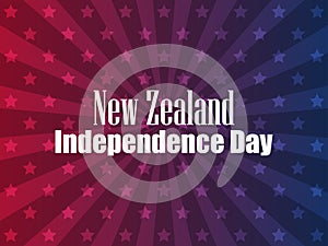 New Zealand Independence Day. Festive banner with stars and text. Vector