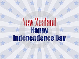 New Zealand Independence Day. Festive banner with stars and text. Vector