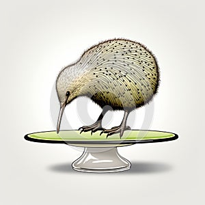 New Zealand Kiwi Serving Platter: A Quirky Editorial Cartooning Style