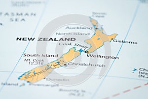 New Zealand on a map