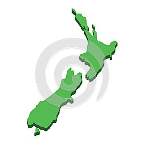 New Zealand map. Silhouette New Zealand island isolated on white background. Geography and cartography countries of