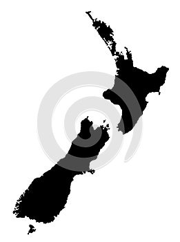 New Zealand map silhouette vector illustration