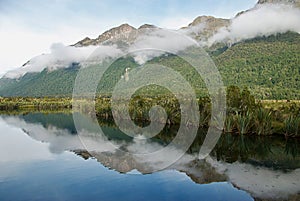 New Zealand Mirror Lakes Reflection