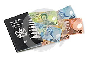 New Zealand passport and cash