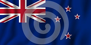 New Zealand realistic waving flag vector illustration. National country background symbol. Independence day
