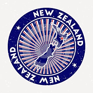New Zealand round stamp.