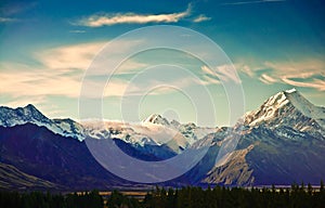 New Zealand scenic mountain landscape
