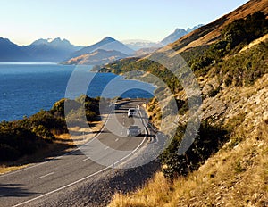 New Zealand Scenic Road, Queenstown Landscape Mountains