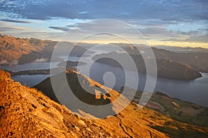 New Zealand, sunrise at Roys Peak.