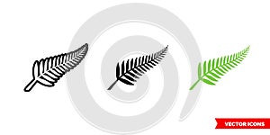 New zealand symbols icon of 3 types color, black and white, outline. Isolated vector sign symbol.