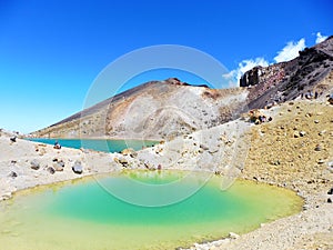 New zealand tongariro crossing national park emerald lakes volcano