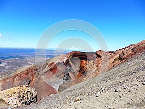 New zealand tongariro crossing national park volcano, red crater