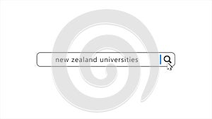 New Zealand Universities in Search Animation. Internet Browser Searching