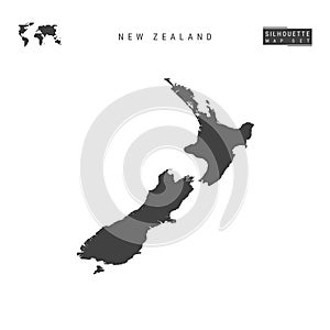 New Zealand Vector Map Isolated on White Background. High-Detailed Black Silhouette Map of New Zealand