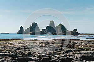 New Zealand west coast natural landscape Motukiekie beach