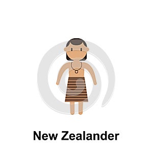 New Zealander, man cartoon icon. Element of People around the world color icon. Premium quality graphic design icon. Signs and