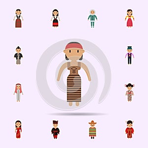 New Zealander, woman cartoon icon. Universal set of people around the world for website design and development, app development