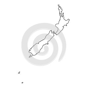 New Zeland map icon. Outline New Zeland map vector icon for web design isolated on white background