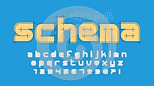 new11-1Original alphabet design, futuristic style, stylish characters set.