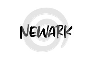 Newark city handwritten typography word text hand lettering. Modern calligraphy text. Black color