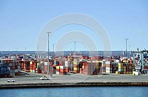 Newark, NJ / USA - View of the container terminal