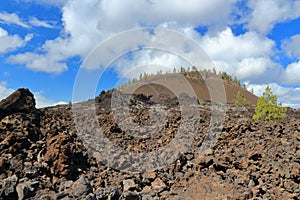 Newberry National Volcanic Monument, Oregon, Landscape of Lava Butte Cinder Cone and Lava Fields, Pacific Northwest, USA