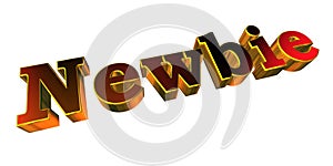 Newbie - 3D Rendering Metal Word on White Background