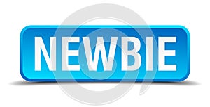 Newbie blue 3d realistic square button