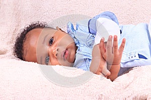 Newborn baby african american black