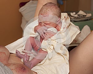 Newborn baby after birth