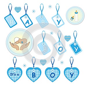 Newborn baby boy design elements