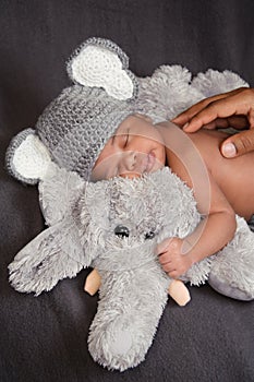 Newborn Baby Boy in Elephant Costume