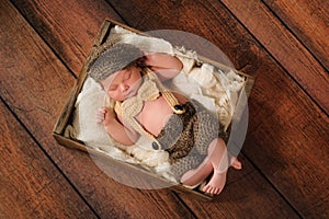 Newborn Baby Boy in Little Man Suit