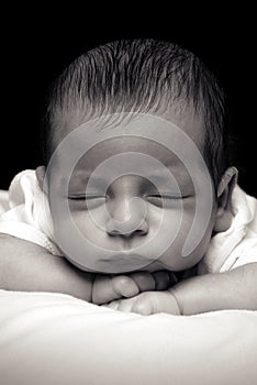 Newborn Baby Boy Over Black