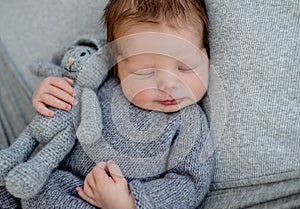 Newborn baby boy portrait