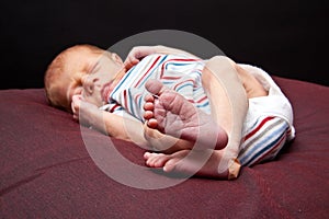 Newborn baby boy sleeping