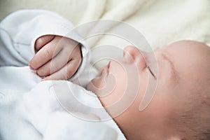 Newborn baby boy sleeping